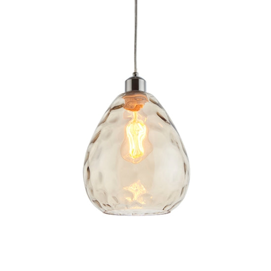 Eileen Glass Shade Ceiling Pendant Light In Cognac Ripple