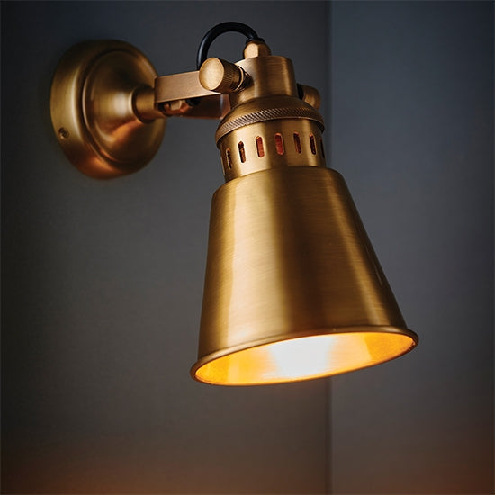 Elms Wall Light In Antique Solid Brass