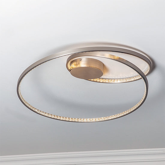 Eternity LED Flush Ceiling Light In Matt Nickel