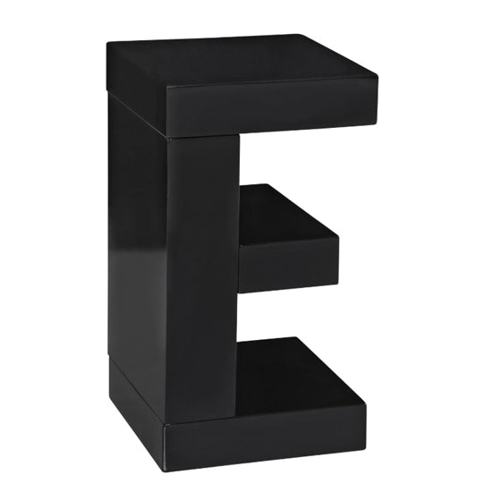 Eve Wooden Lamp Table In Black High Gloss