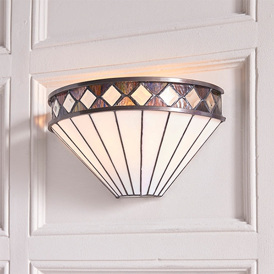 Fargo Tiffany Glass Wall Light In Dark Bronze