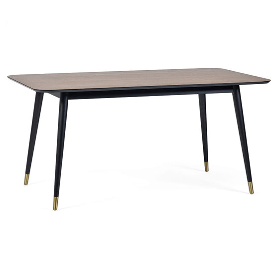 Findlay Rectangular Wooden Dining Table In Walnut And Black