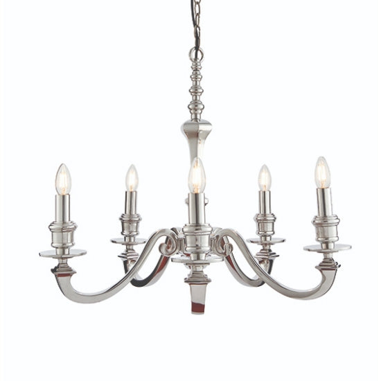 Finsbury 5 Lights Ceiling Pendant Light In Polished Aluminium