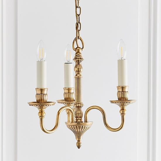 Fitzroy 3 Lights Ceiling Pendant Light In Solid Brass