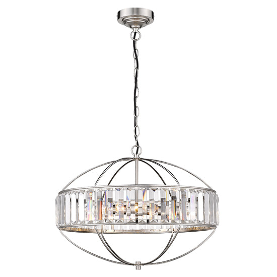 Flor 4 Bulbs Ceiling Pendant Light In Satin Nickel