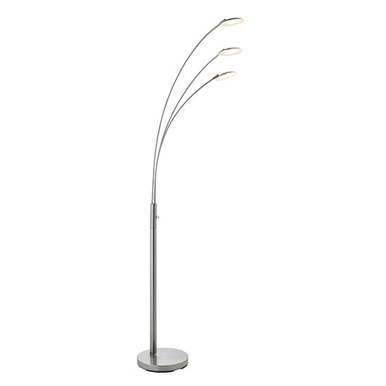 Fynn 3 Lights Floor Lamp In Satin Nickel