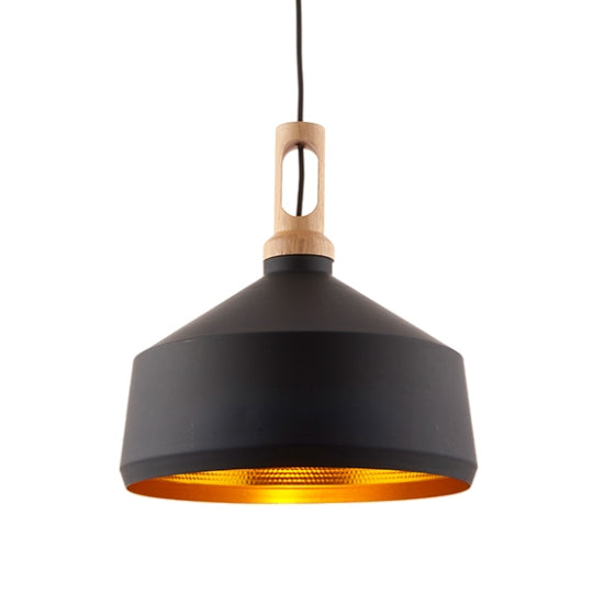 Garcia Ceiling Pendant Light In Matt Black And Light Wood