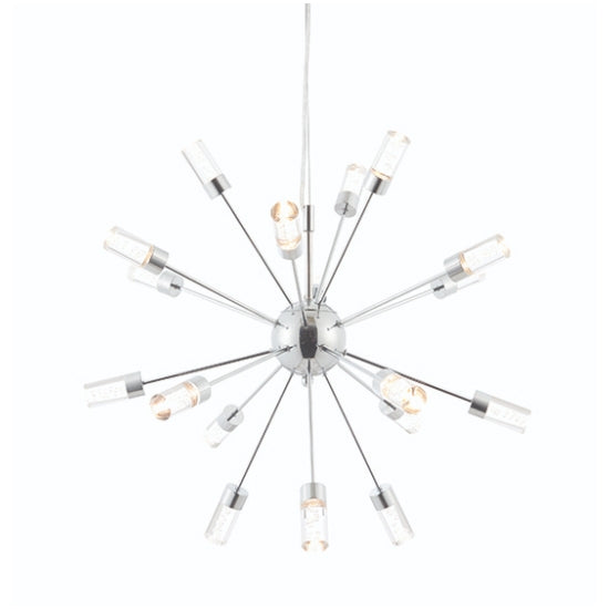 Glacier 18 Lights Clear Bubble Acrylic Ceiling Pendant Light In Chrome