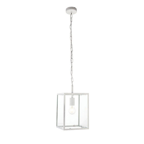 Hadden Clear Glass Ceiling Pendant Light In Chalk White