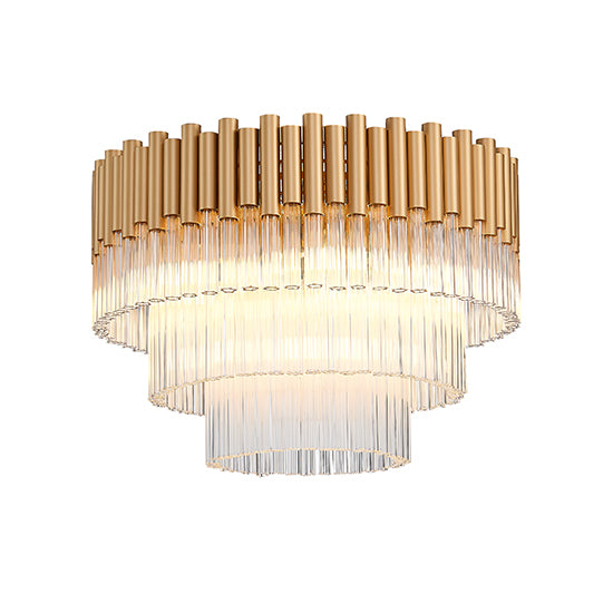 Harrogate 7 Bulbs Flush Ceiling Light In Gold