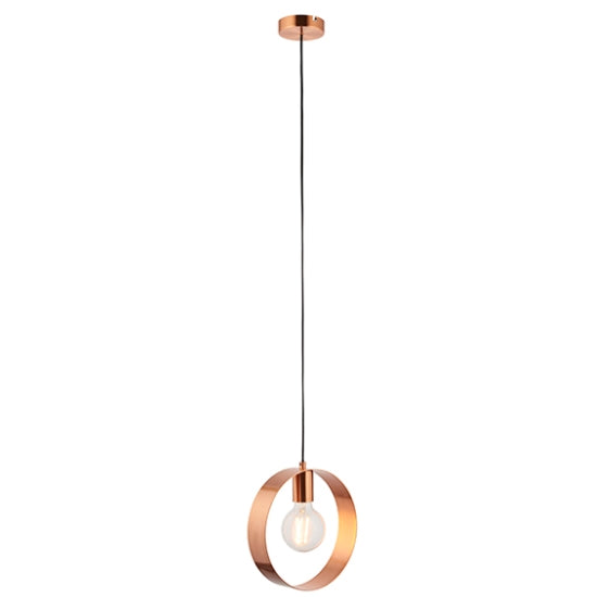 Hoop Ceiling Pendant Light In Brushed Copper