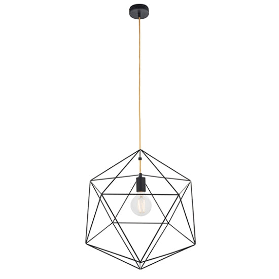 Icosa Ceiling Pendant Light In Matt Black