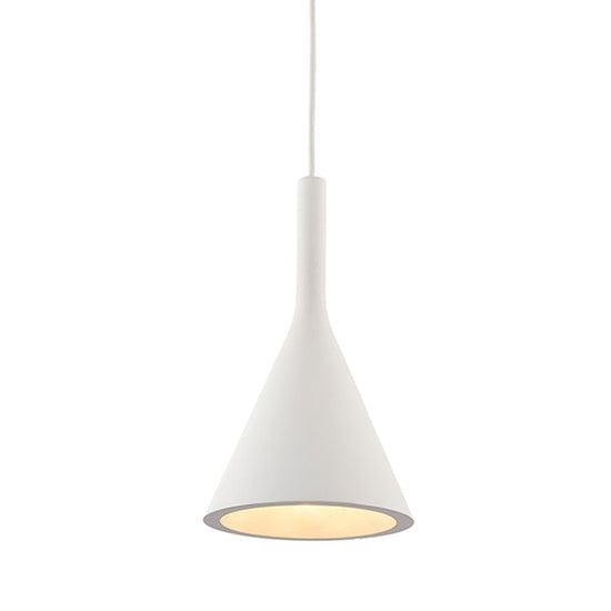 Jakob Ceiling Pendant Light In Smooth White Plaster