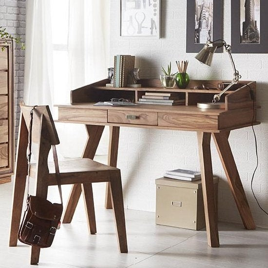 Jodhpur Wooden Computer Desk In Natural Sheesham