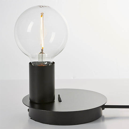 Joshua USB Table Lamp In Matt Black