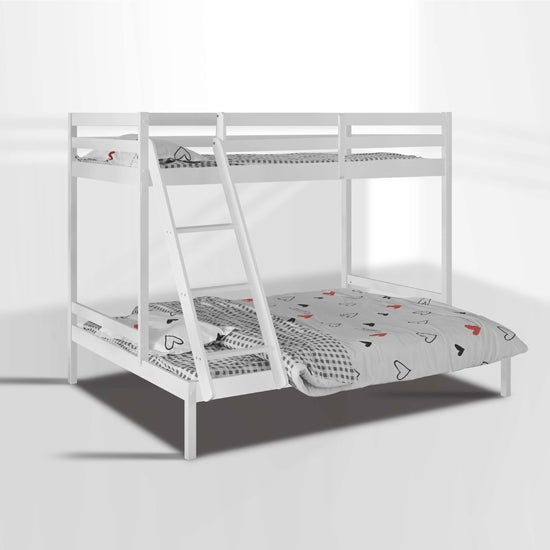 Kent Wooden Triple Sleeper Bunk Bed In White