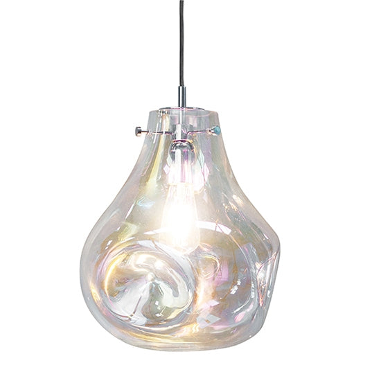 Lava Blown Glass Ceiling Pendant Light In Chrome