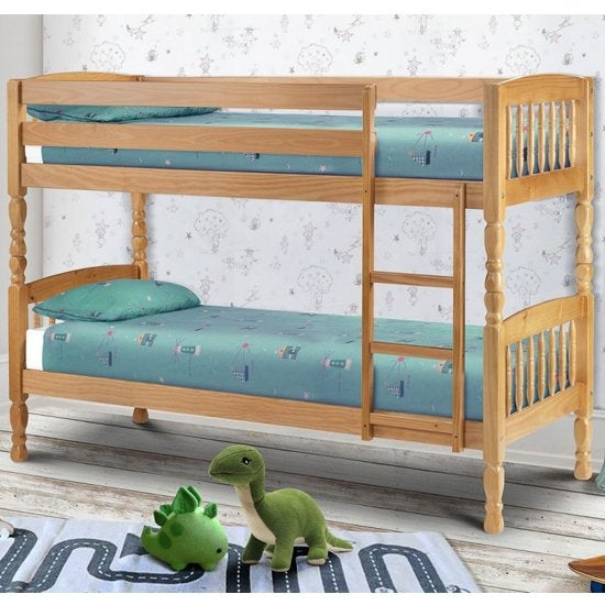 Lincoln Wooden Single Bunk Bed In Pine