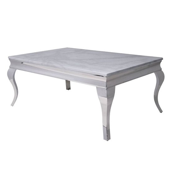 Liyana Rectangular Marble Coffee Table In White