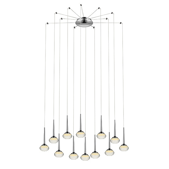 Lola 12 Rigid Glass Dome Decorative Ceiling Pendant Light In Chrome