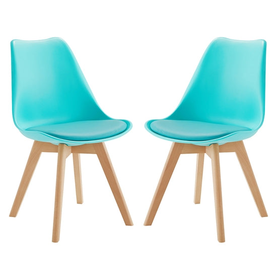 Louvre Aqua Dining Chairs In Pair