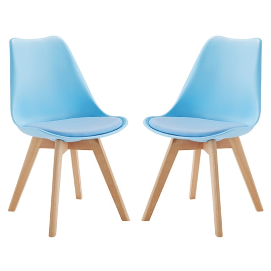 Louvre Baby Blue Dining Chairs In Pair