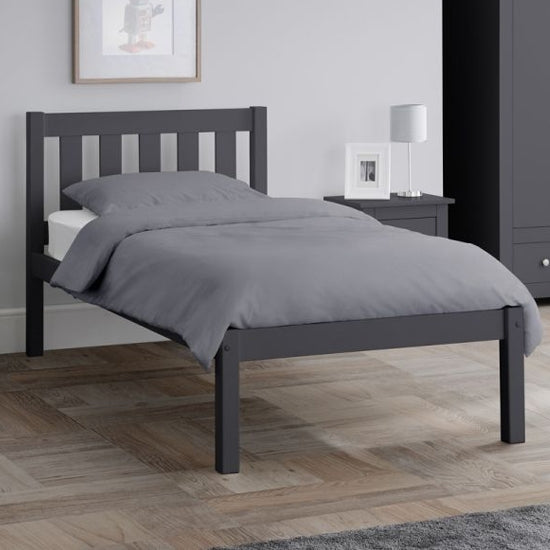 Luna Wooden Single Bed In Anthracite