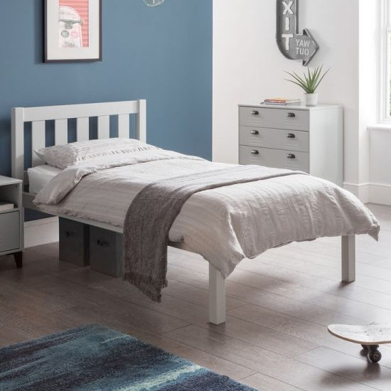 Luna Wooden Single Bed In Dove Grey