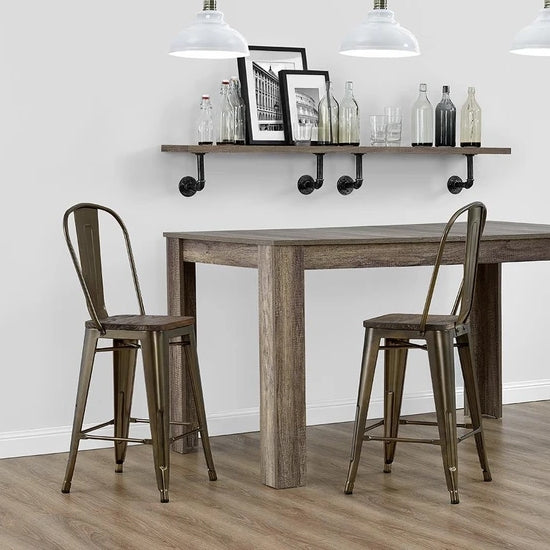 Luxor Bronze Metal Counter Bar Stools In Pair