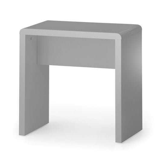 Manhattan Wooden Dressing Stool In Grey High Gloss