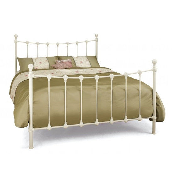 Marseilles Metal King Size Bed In Ivory Gloss