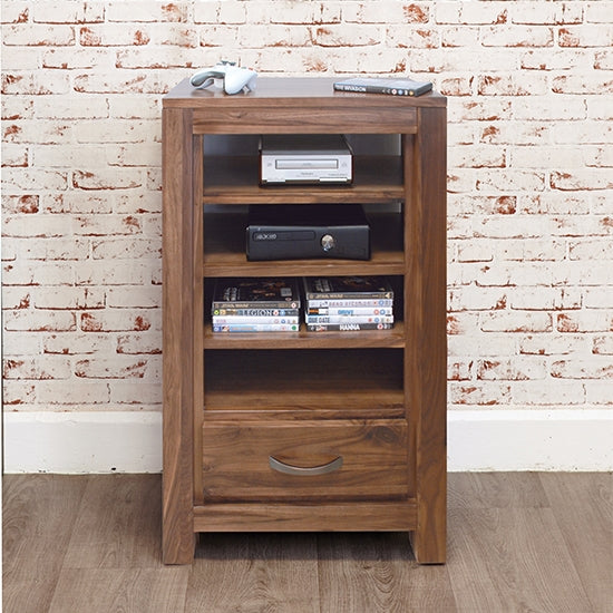 Mayan Wooden Entertainment Ancillaries Storage Unit In Walnut