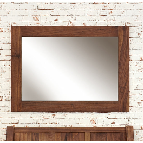 Mayan Wooden Medium Wall Mirror In Walnut