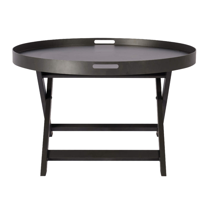 Meridon Round Metal Coffee Table In Black