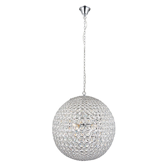 Miley Clear Crystal 4 Lights Ceiling Pendant Light In Chrome