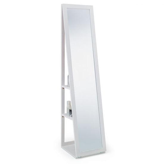 Fresco Storage Dressing Cheval Mirror In White