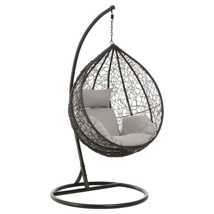 Miri Hand-Woven Rattan Hanging Chair In Brown