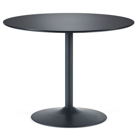 Nero Round Wooden Dining Table In Black