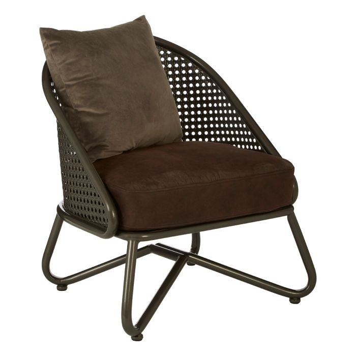 New Metal Foundry Chair With Curved Legs In Brown