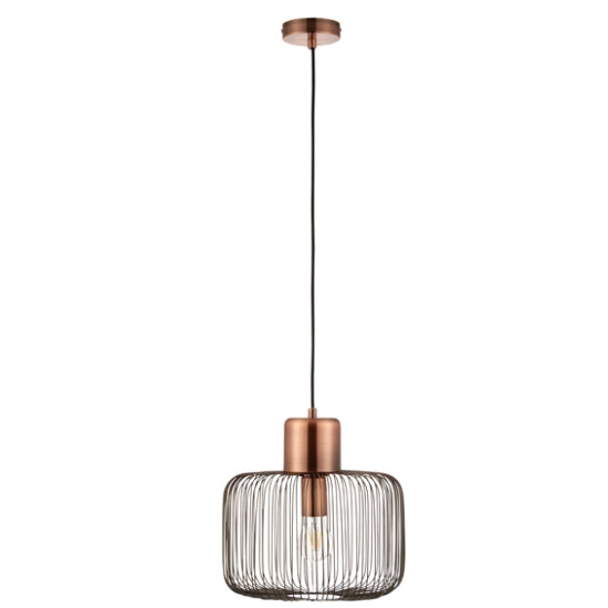 Nicola Square Ceiling Pendant Light In Antique Copper