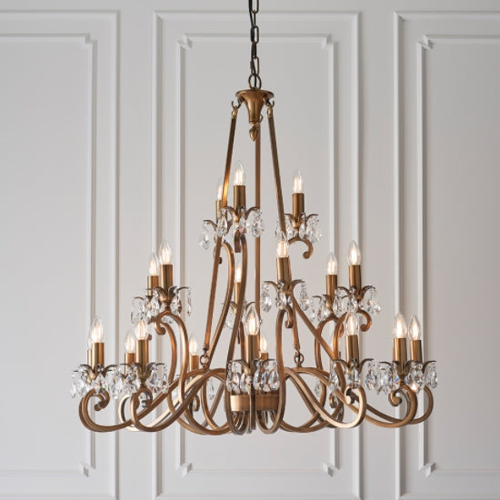 Oksana 21 Lights Ceiling Pendant Light In Antique Brass