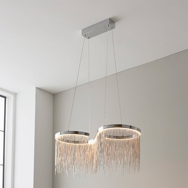 Orphelia Ceiling Pendant Light In Polished Chrome And Silver