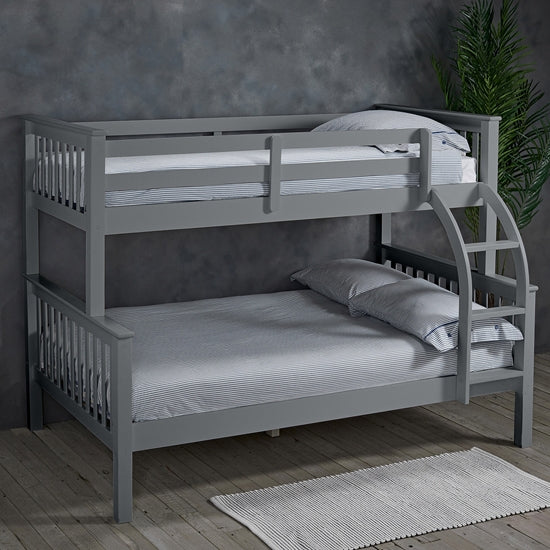 Otto Wooden Trio Bunk Bed In Grey