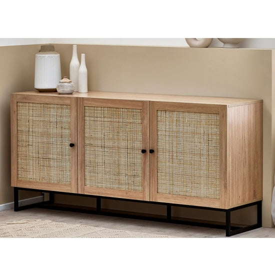 Padstow Wooden Sideboard In Oak With 3 Doors