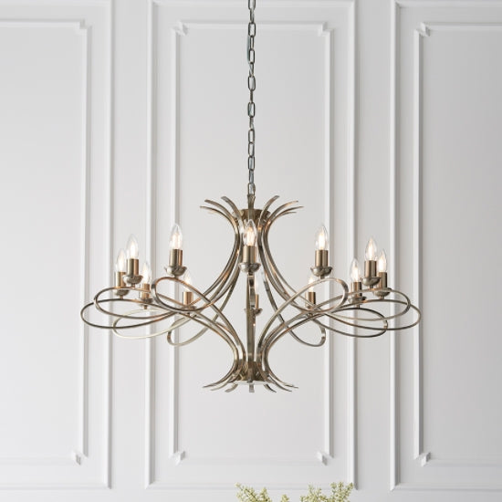 Penn 12 Lights Ceiling Pendant Light In Brushed Brass