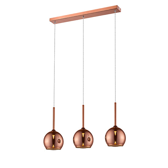 Plumstead 3 Bulbs Decorative Ceiling Pendant Light In Copper