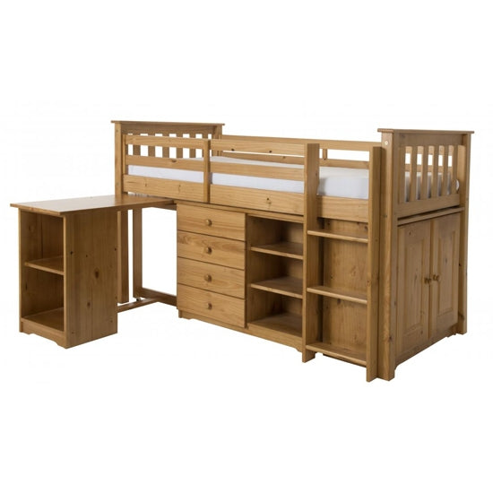 Porto Mid Sleeper Bunk Bed Set In Pine