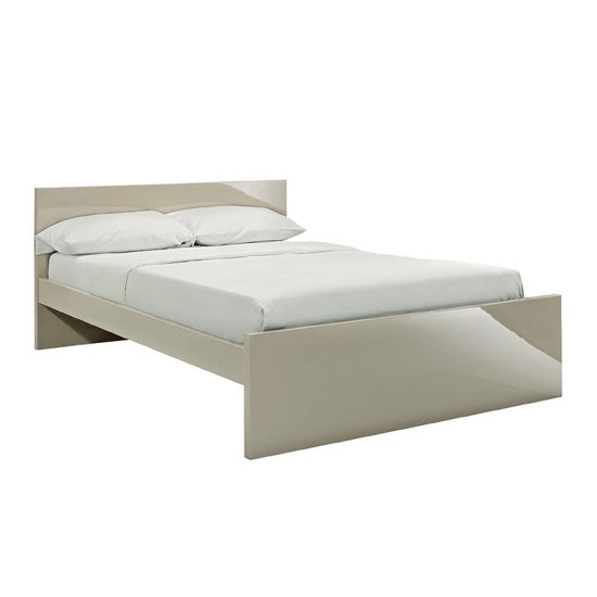 Puro Wooden Double Bed In High Gloss Stone