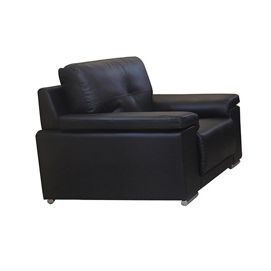 Ranee Bonded Leather And PU 1 Seater Sofa In Black