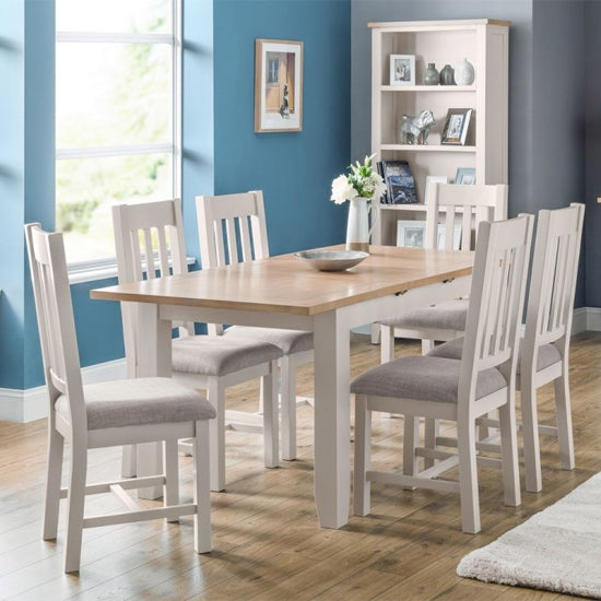 Richmond Extending Dining Table In Elephant Grey With 6 Chairs